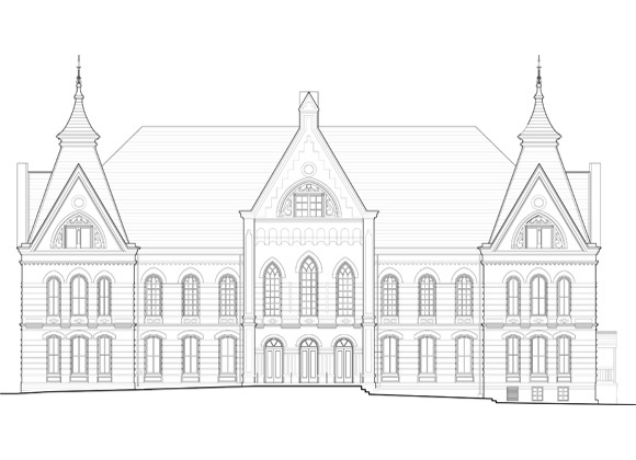 Texas State Old Main drawing